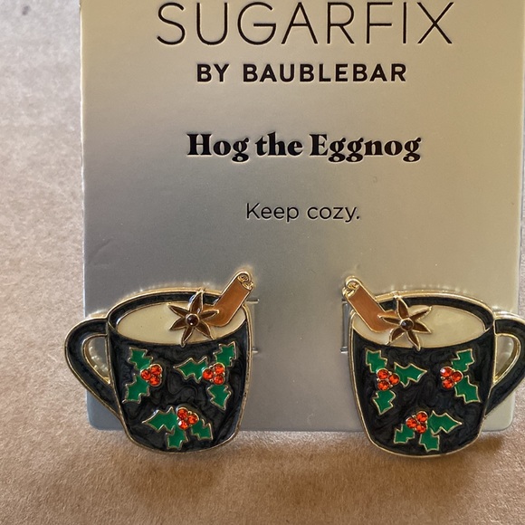 SUGARFIX by BaubleBar Hog the Eggnog Earrings Hot Cocoa Chocolate Coffee Mug - Picture 5 of 6